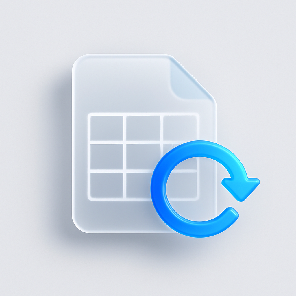 Icône 3D de tableur automatisé